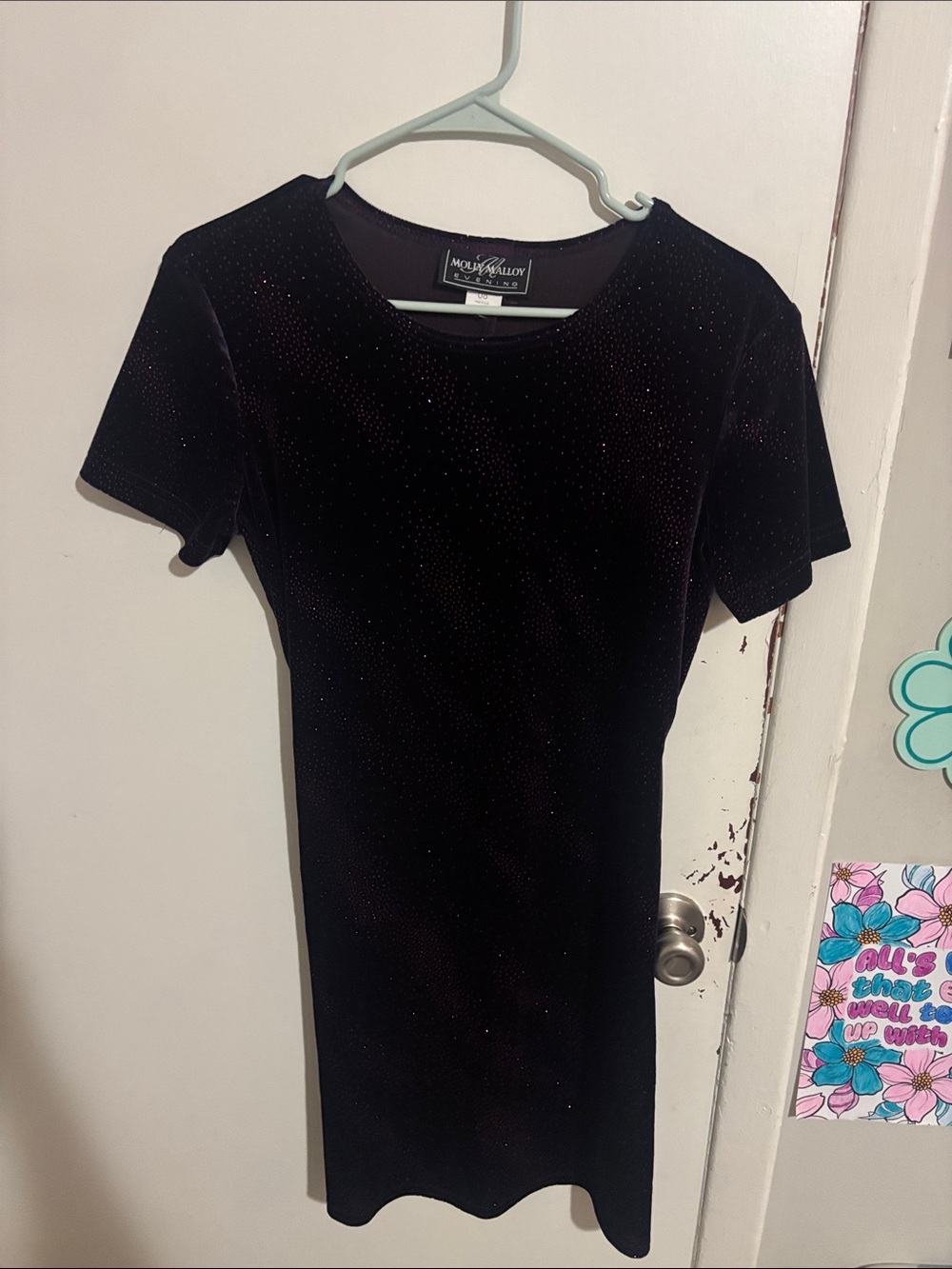 Women's Size 8 Molly Malloy Evening Sparkly Dress Purple - Polyester Blend